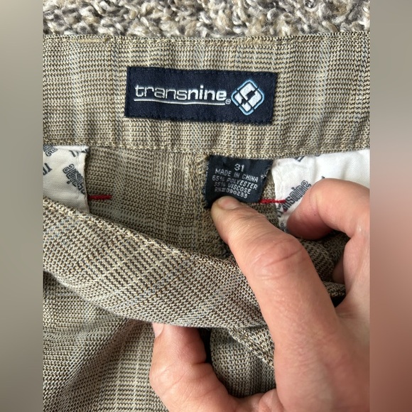 Transnine men’s flat front beige/brown shorts size 31 - Picture 2 of 9